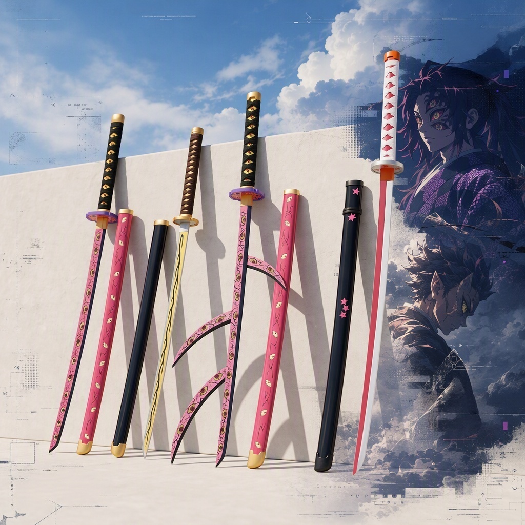 Cosplay Prop Katana - 40 inç Demon Slayer Agatsuma Zenitsu